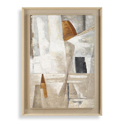 Ochre Accents 59 in. Hand Painted Canvas