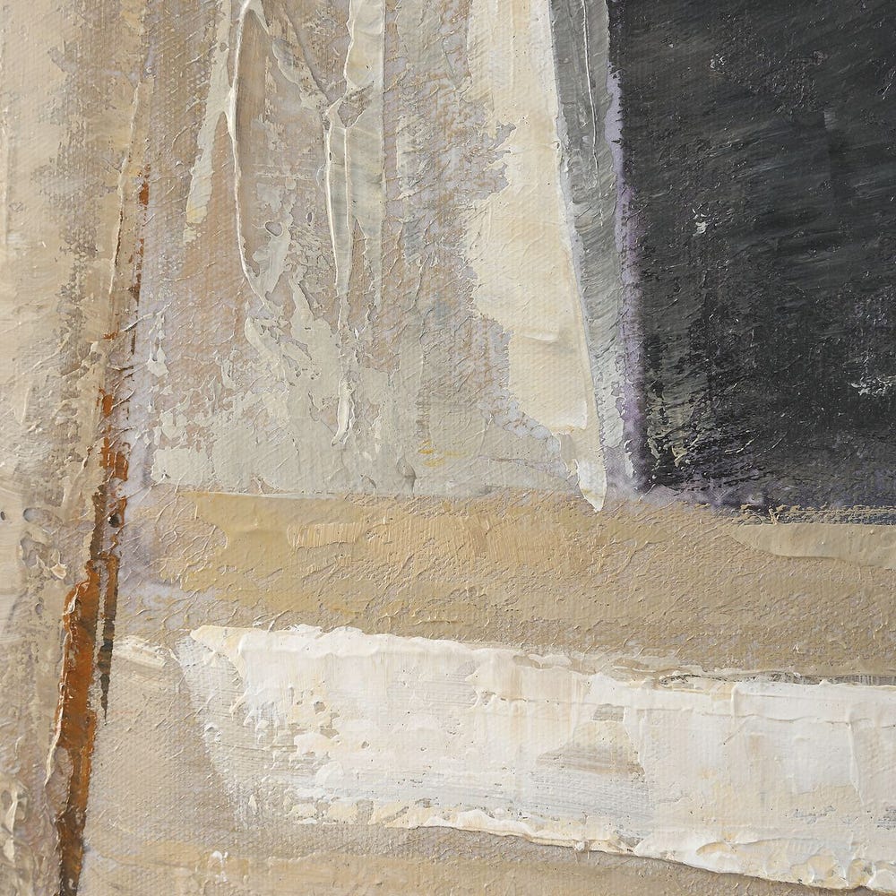 Ochre Accents 59 in. Hand Painted Canvas