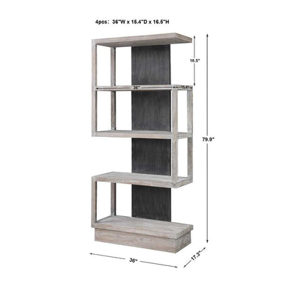 Caprile 80 in. Elm Veneer Etagere