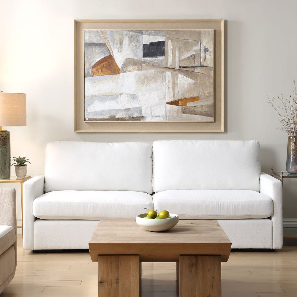 Ochre Accents 59 in. Hand Painted Canvas