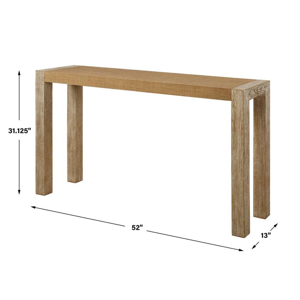 Giberti 52 in. Oak Veneer Console Table