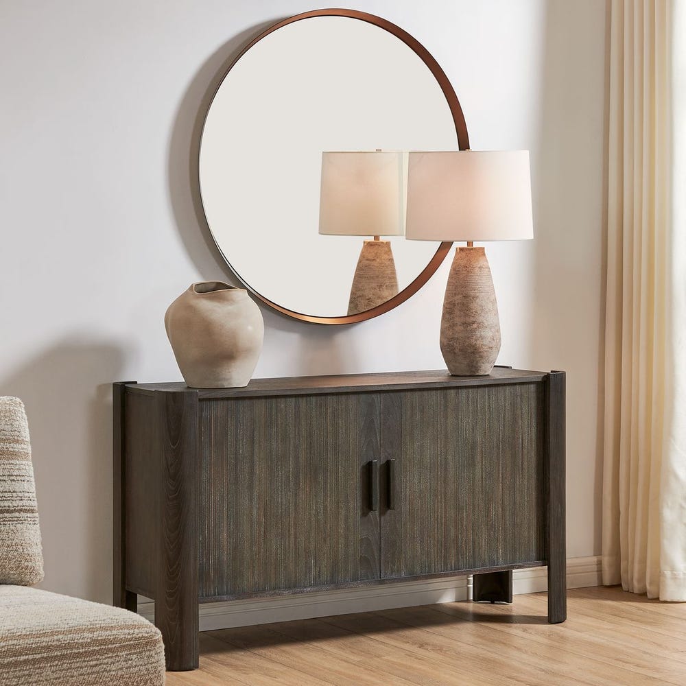 Pomonte 56 in. Acacia and Poplar Wood Cabinet