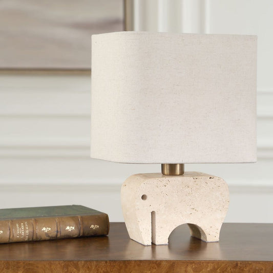 Anitrella 11 in. Travertine Table Lamp