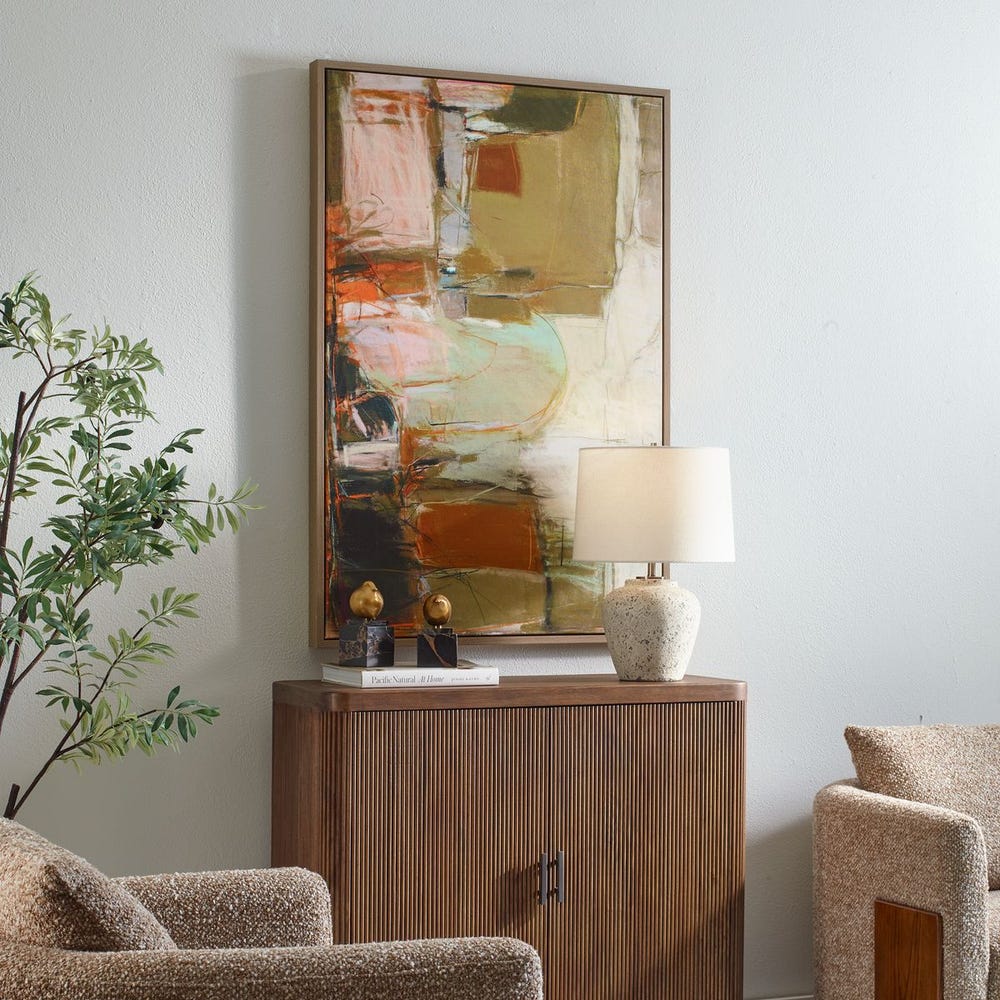 Sunlit Geometry 47 in. Framed Canvas