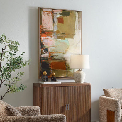 Sunlit Geometry 47 in. Framed Canvas