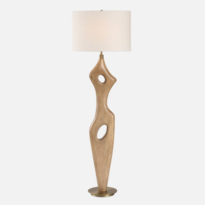 Notaresco 66 in. Wood Base Floor Lamp