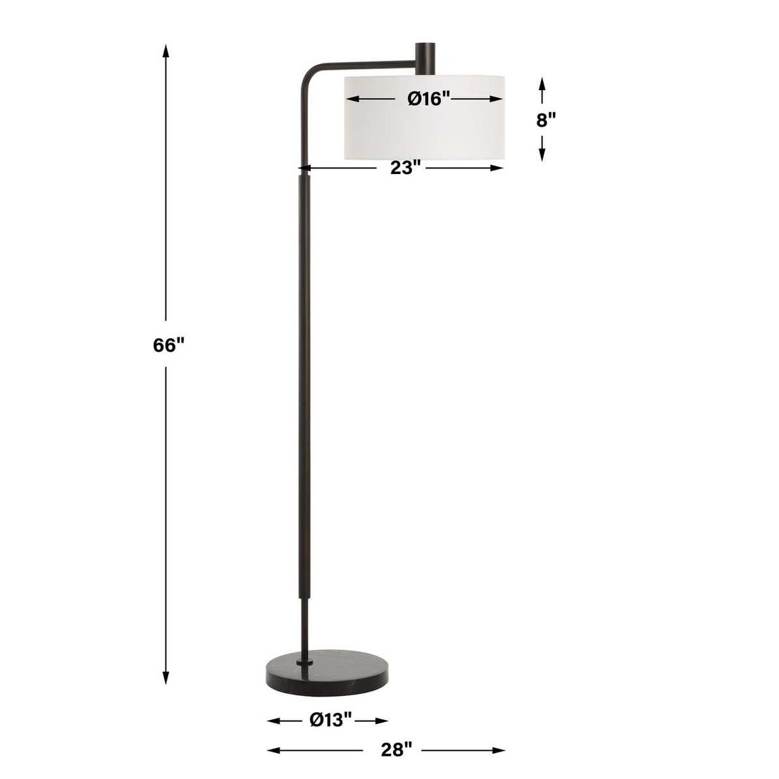 Pavese 66 in. Marble Foot Floor Lamp