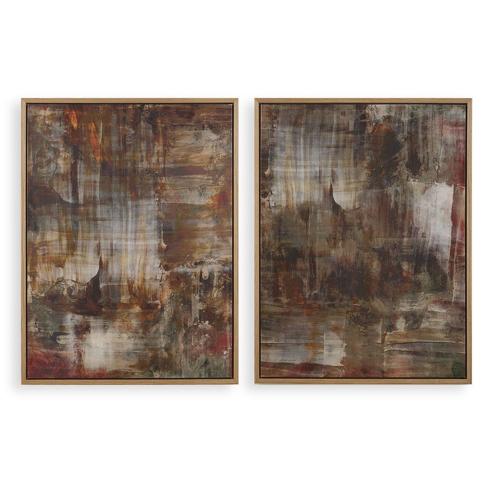 Layers of Silence 50 in. Framed Canvas - Set of 2