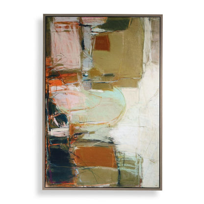 Sunlit Geometry 47 in. Framed Canvas