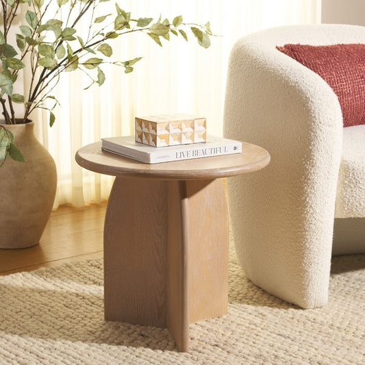 Rovigo 20 in. Wood Accent Table - Bleached White