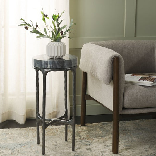 Brianco 26 in. Marble Top Accent Table