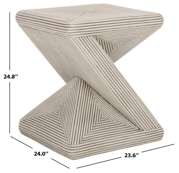 Lusen 25 in. Rattan Accent Table