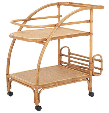 Guantai 29 in. Rattan Bar Cart