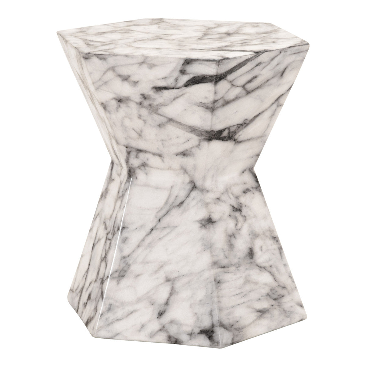 Perino 19 in. Concrete Accent Table - Ivory Marble