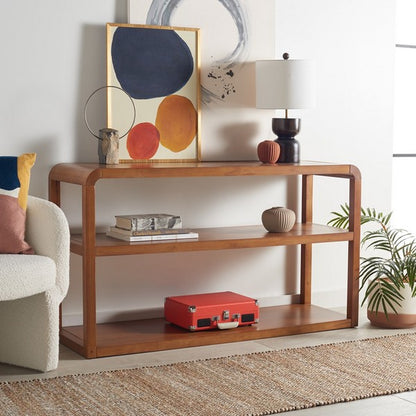 Glorie 53 in. Rubberwood Console Table - Walnut