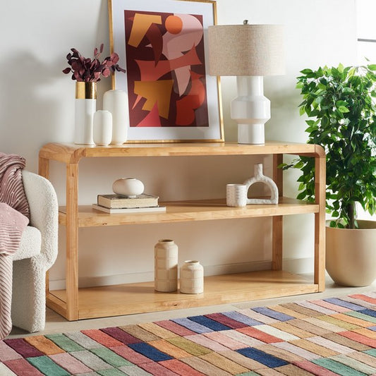 Tovena 53 in. Rubberwood Console Table