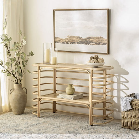 Trieste 47 in. Sea Hibiscus Wood Console Table