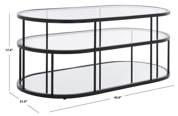 Patria 42 in. Shelf Coffee Table - Black