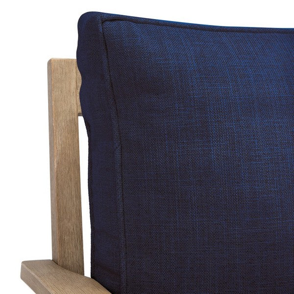 Tauriano 57 in. Eucalyptus Wood Outdoor Loveseat - Navy