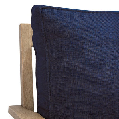 Tauriano 57 in. Eucalyptus Wood Outdoor Loveseat - Navy