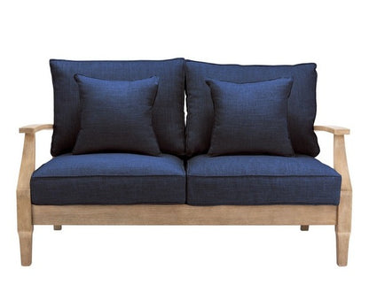 Tauriano 57 in. Eucalyptus Wood Outdoor Loveseat - Navy