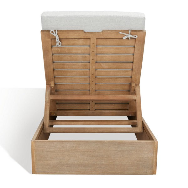 Uscio 79 in. Eucalyptus Wood Chaise Lounger
