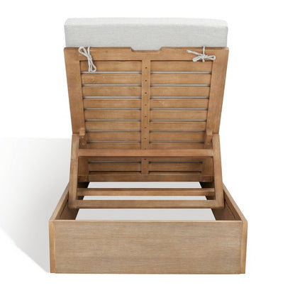 Uscio 79 in. Eucalyptus Wood Chaise Lounger