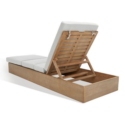Uscio 79 in. Eucalyptus Wood Chaise Lounger