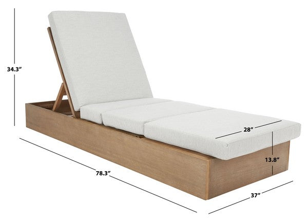 Uscio 79 in. Eucalyptus Wood Chaise Lounger