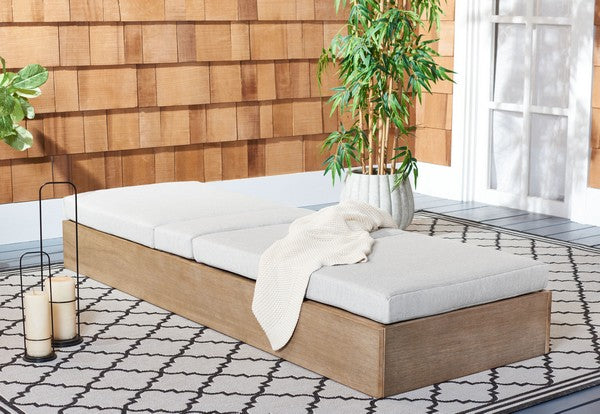 Uscio 79 in. Eucalyptus Wood Chaise Lounger