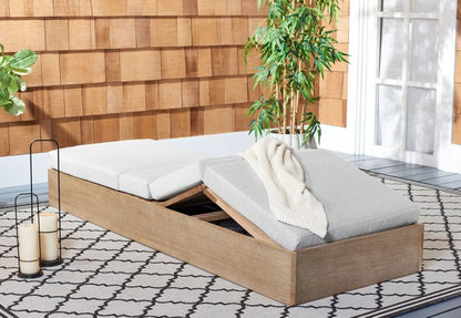 Uscio 79 in. Eucalyptus Wood Chaise Lounger