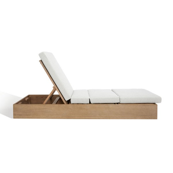 Uscio 79 in. Eucalyptus Wood Chaise Lounger