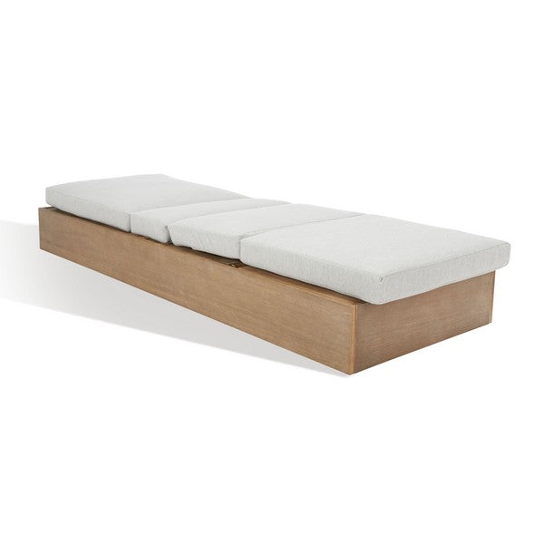 Uscio 79 in. Eucalyptus Wood Chaise Lounger