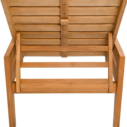 Grosio 79 in. Brazilian Teak Wood Chaise Lounge