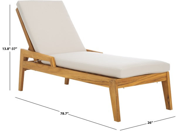 Grosio 79 in. Brazilian Teak Wood Chaise Lounge