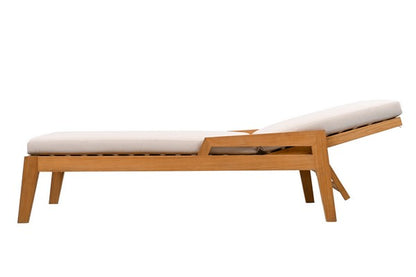 Grosio 79 in. Brazilian Teak Wood Chaise Lounge