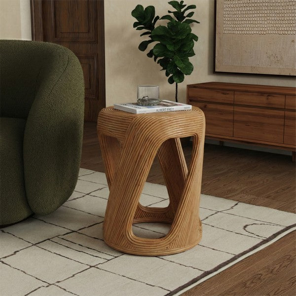 Radein 21 in. Rattan Accent Table