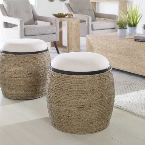 Coastal Round Accent Stool