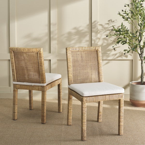 Basile Natural Rattan Dining Chair - Set of 2