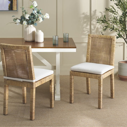 Basile Natural Rattan Dining Chair - Set of 2