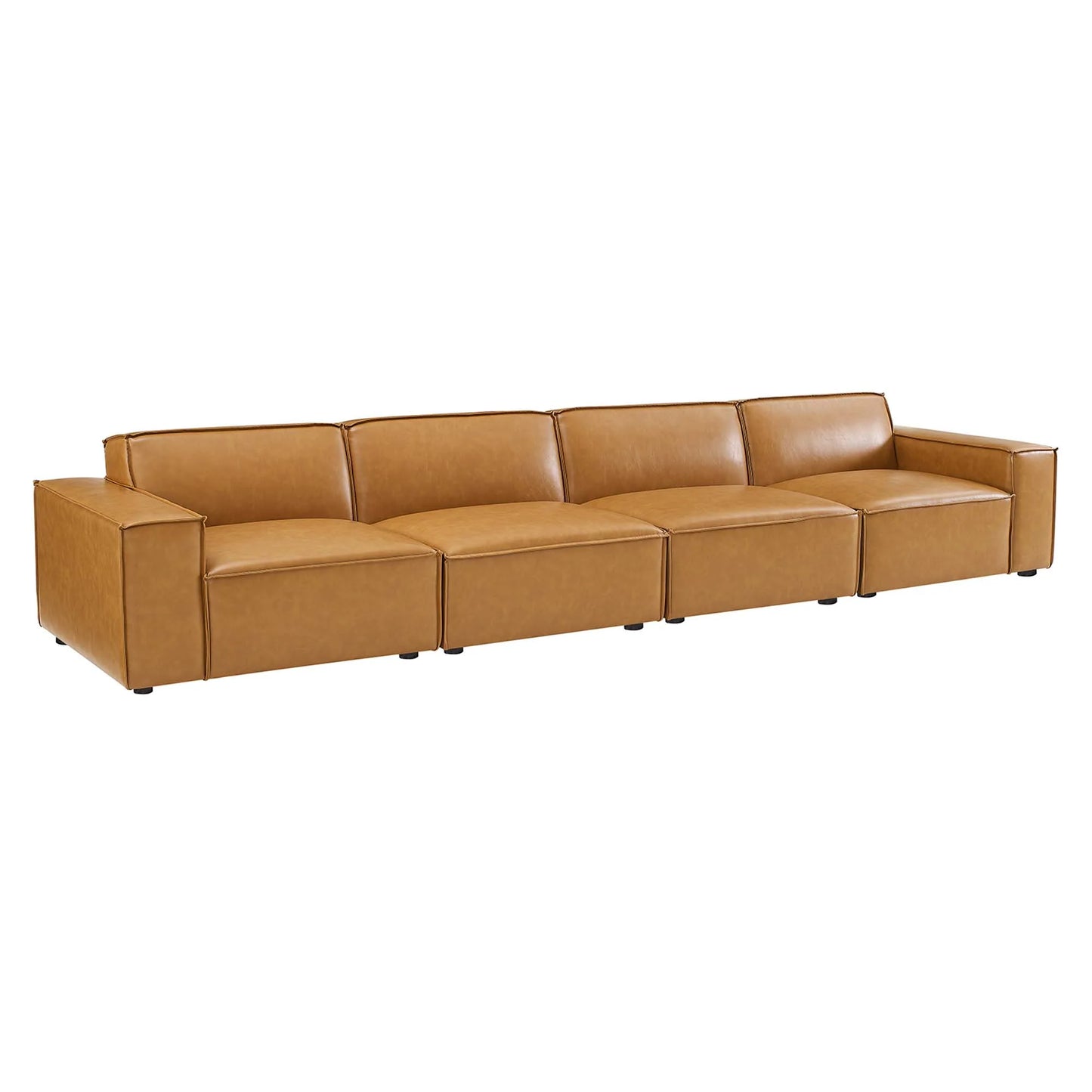 Alcide 12 ft. Vegan Leather Sofa