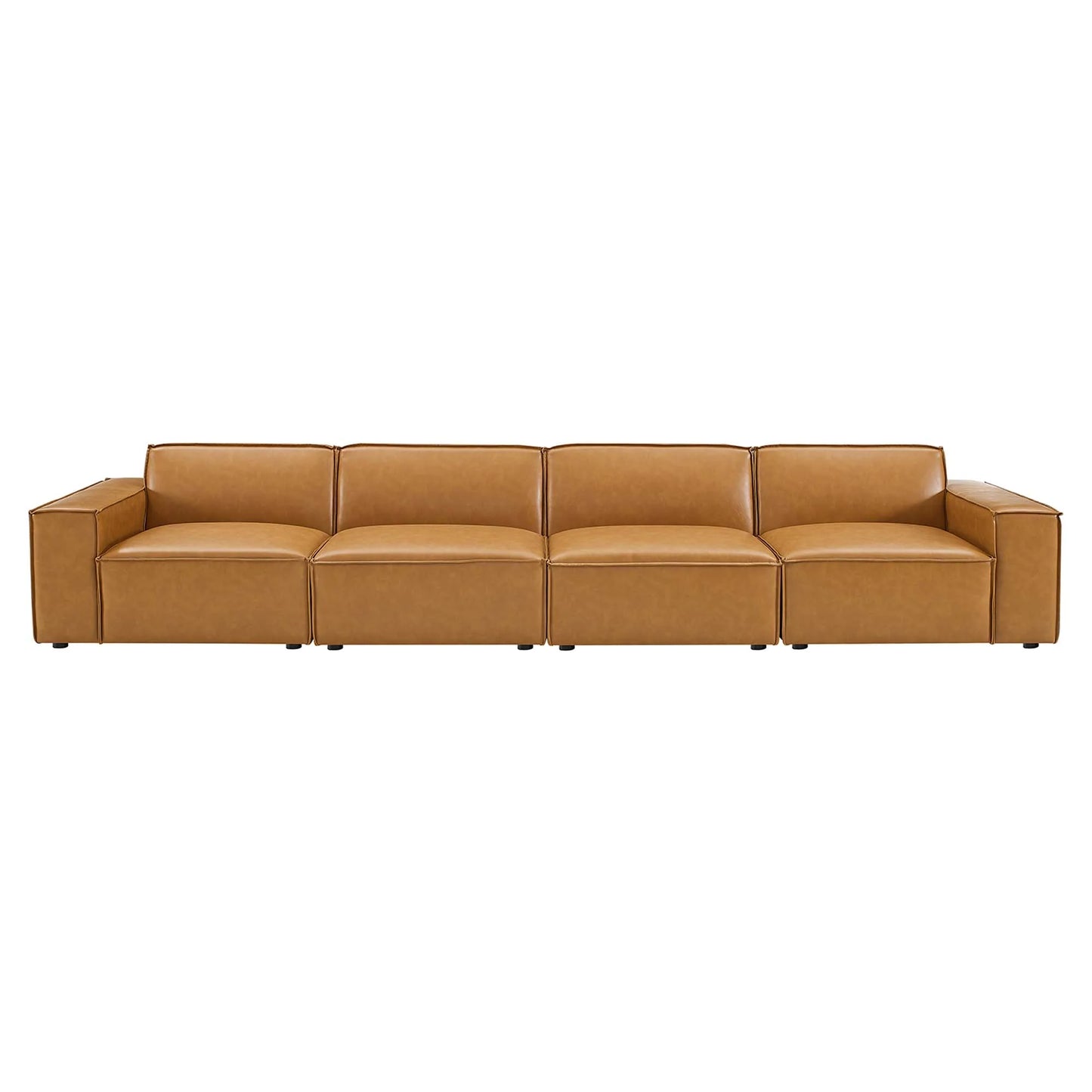 Alcide 12 ft. Vegan Leather Sofa