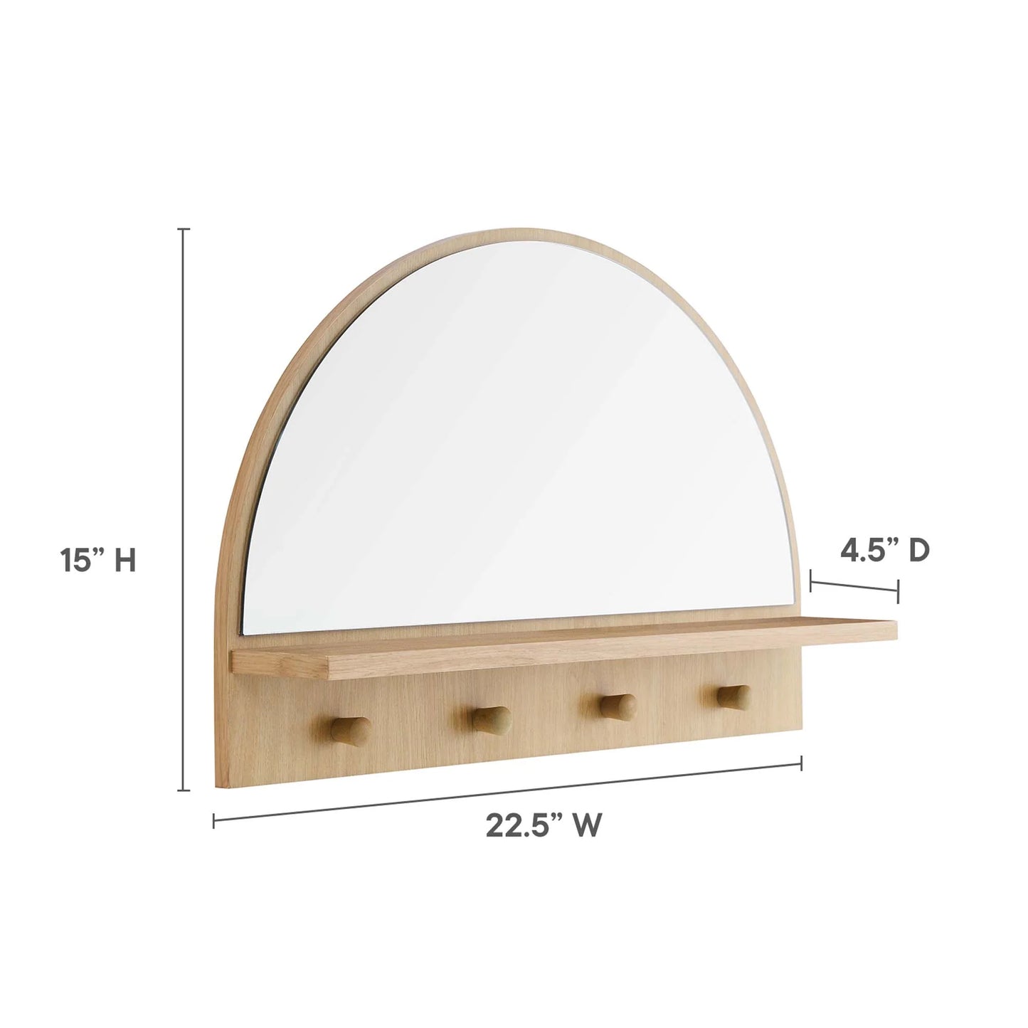 Lissone 23 in. Arched Mindi Wood Mirror