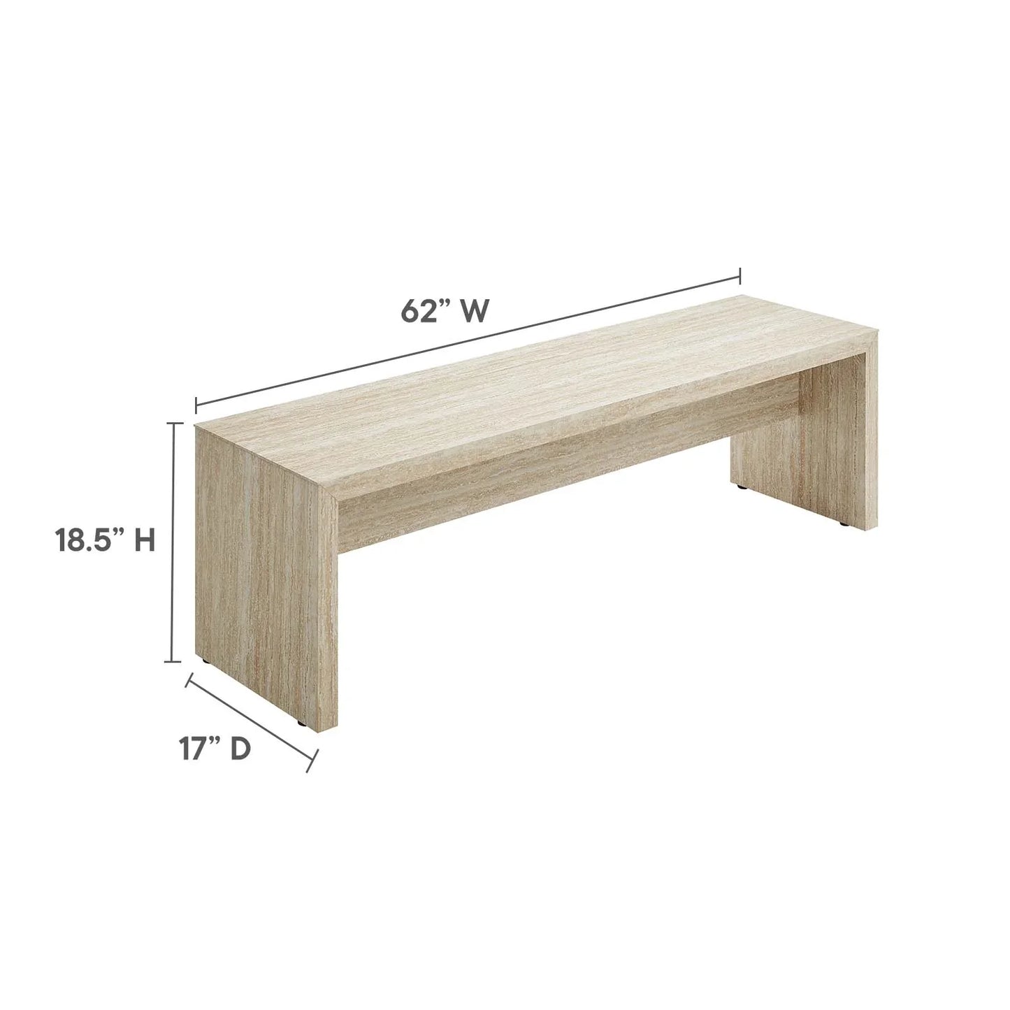 Olginate Travertine Look Long Bench