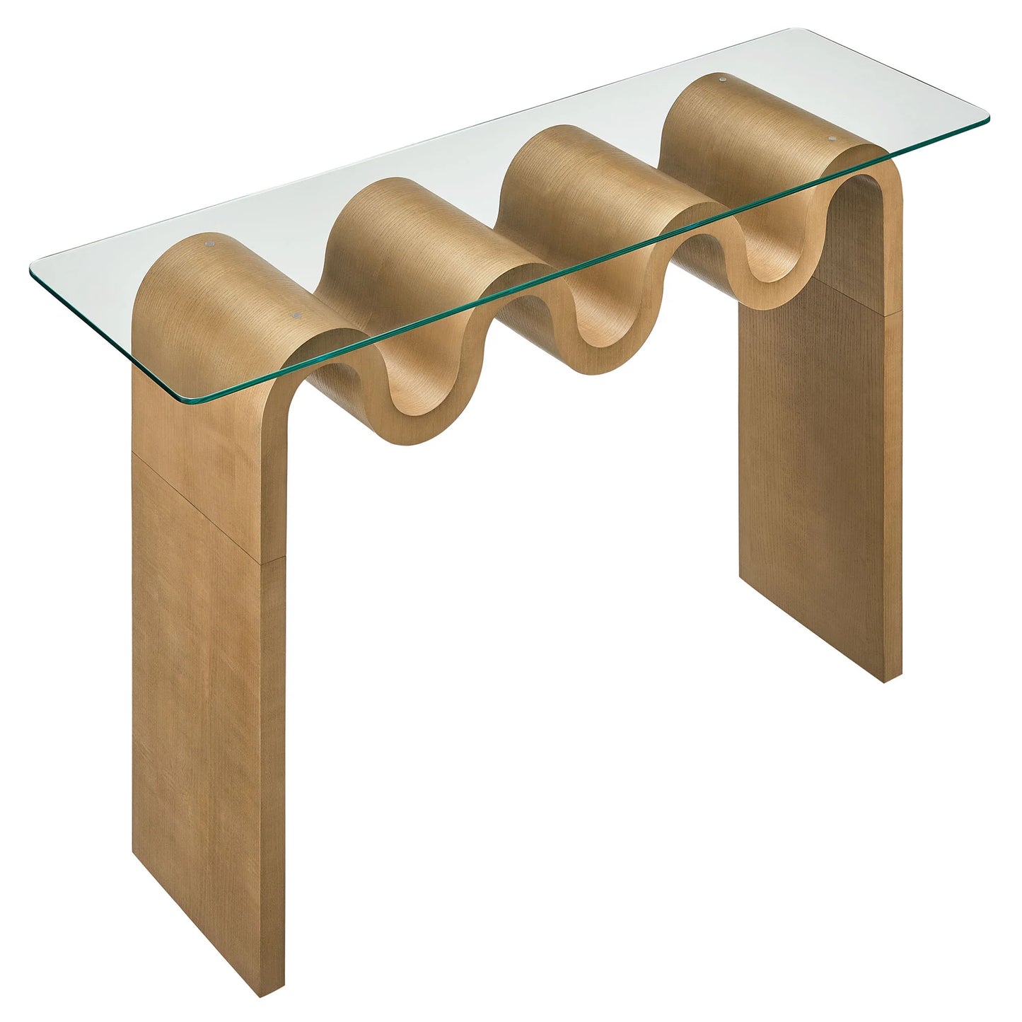 Erchie 50 in. Glass Top Console Table