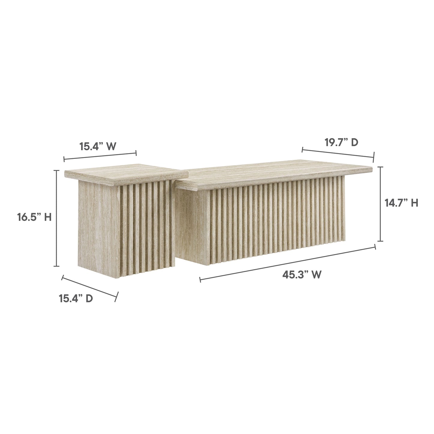 Udine 61 in. Nesting Coffee Table - Set of 2