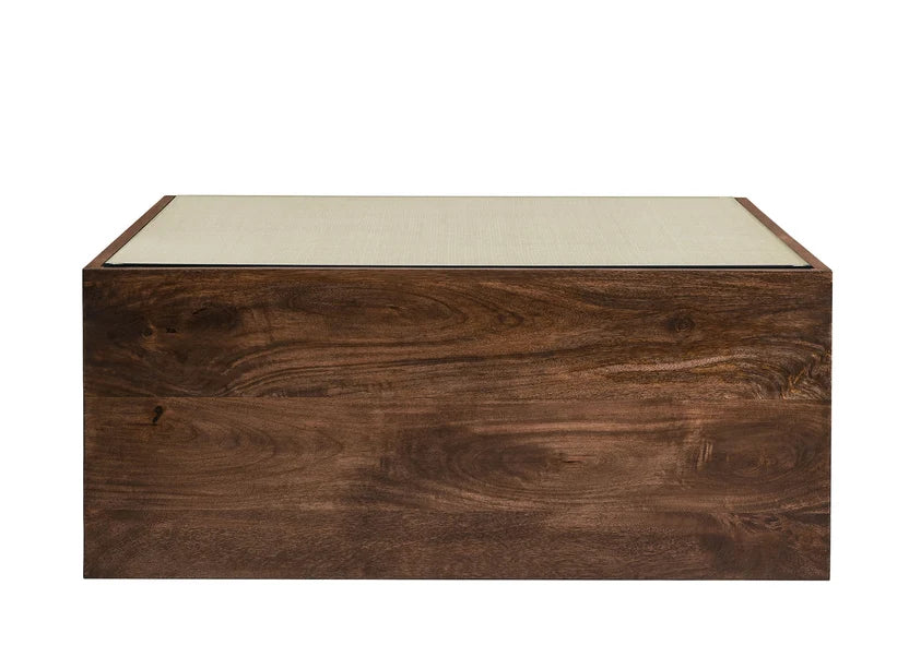 Nicoletti 36 in. Wood Rattan Coffee Table