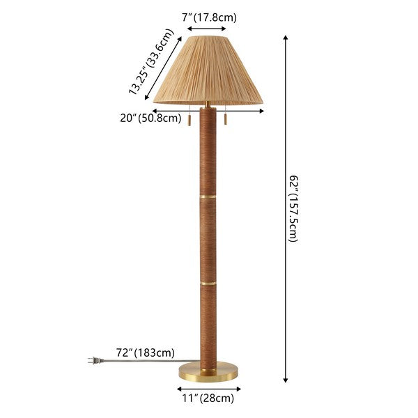 Sorda 62 in. Rattan Floor Lamp