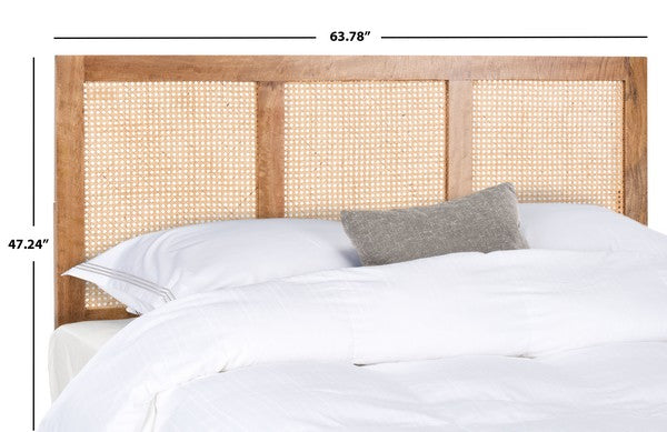 Binasco 80 in. Mango Wood Rattan Headboard