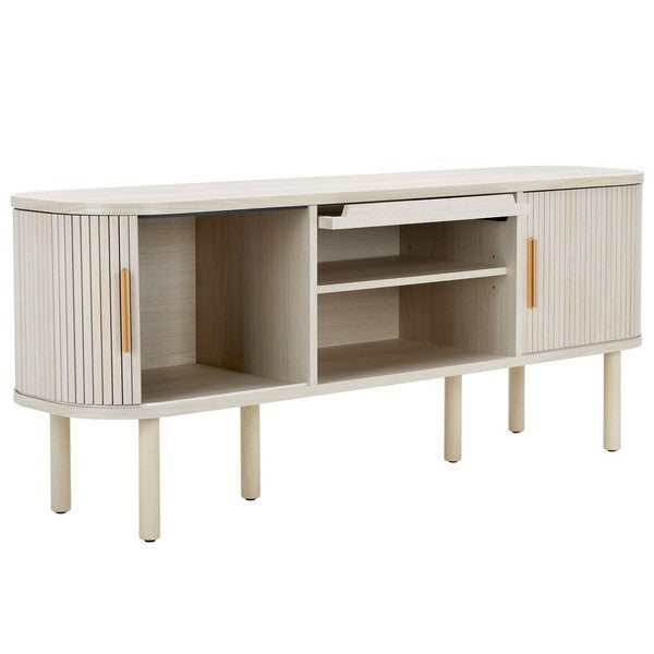 Cascia 59 in. Media Stand - Bleached White